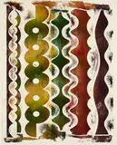 Philip Taaffe, Lineament Monotypes (für Parkett 26), 1990, Monotypie auf Japan. Mit Mappe