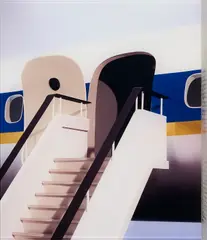 Thomas Demand, Gangway (für Parkett 62), 2001, Lambda Print, auf schwarzes Acrylglas kaschiert. Unter Acrylglas. Mit Aufsteller