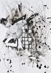 Lacuna Lotto (für Parkett 89) by Charline Von Heyl, 2011, Monotypie, mit Lithografie collagiert auf leichtem Karton, sold Oct 2023