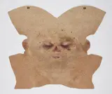 Ed Atkins, Safe Conduct Epidermal (für Parkett 98), 2016, Pigmentdruck auf Gummi mit zwei Metallösen. In Mappe