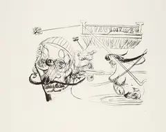 Albert Oehlen, L. P. A. (für Parkett 79), 2007, Radierung auf Hahnemühle Velin