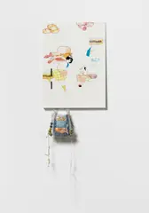 Helen Marten, Gourmet Grandchildren (für Parkett 92), 2013, Farbserigrafie und C-Print auf Aluminium, Aluminiumwandleiste,