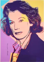 Mildred Scheel by Andy Warhol, 1980, Farbserigrafie mit Diamantenstaub auf Velin, sold Sep 2023