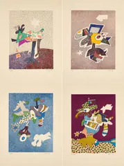 Otmar Alt, Pipe's Party, 1974, Mappe mit 10 Zinkografien auf Bütten