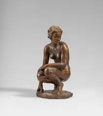 Hockende by Fritz Klimsch, 1926 (Entwurf), Bronze, braun patiniert, sold Nov 2023