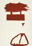 Joseph Beuys, Aus: Zeichen aus dem Braunraum, 1984, Jeweils: Farbserigrafie auf dünnem Velin
