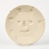 Face with spots by Pablo Picasso, 1956, Weißes Steingut; ceramic, Madoura edition, sold Feb 2024
