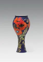 Zsolnay, Large vase with poppy flowers
