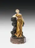Ferdinand Preiss, Proserpina, ivory, carved; bronze, patinated; marble base; signed on the reverse side of the base: "F. Preiss."