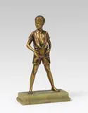 Ferdinand Preiss, Sunny Boy, bronze, cast; rectangular onyx base; signed on the backside of the base "F.Preiss"
