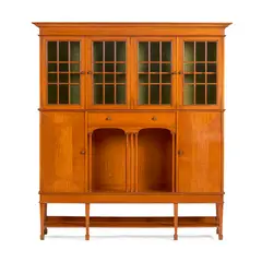 DRAWING ROOM CABINET, CIRCA 1904 by Liberty & Co., 1904, glazed doors enclosing silk-lined interior, sold Apr 2026