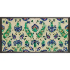 Pilkington, 'PERSIAN' TWO-TILE PANEL, CIRCA 1900, 1900, glazed earthenware