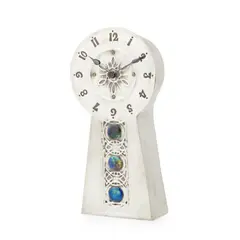 'TUDRIC' CLOCK, MODEL NO. 0382, CIRCA 1902-5 by Liberty & Co., 1902, pewter and enamel, sold Oct 2022