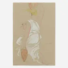 Jugs by Jacquelyn A. Tough, 2001, watercolor, gouache and graphite on paper, sold Nov 2023