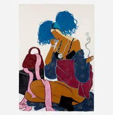 A3 Blackface #76 by Iona Rozeal Brown, 2004, collage and mixed media on paper, sold Nov 2023