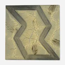 Patrick Hogan, Untitled, 1977, rope and resin on canvas laid to panel