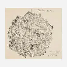 Chris Burden, Medusa's Head, laserjet with hand-drawn ink additions