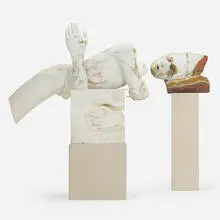 Matthew Monahan, North Star Supplicant, 2007, foam, wax, pigment, gold leaf, drywall