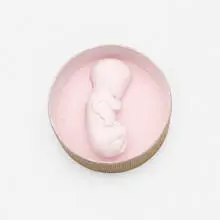 Rachel Lachowicz, Pink Fetus, c. 1992, cosmetic compound with face powder and hydrocal binder