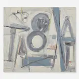 Homage to A by Emerson Woelffer, 1955, oil and chalk on canvas, sold Oct 2023
