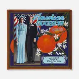 Ben Sakoguchi, American Duchess Brand (from the Orange Crate Label series), c. 1981, acrylic on canvas in artist's frame
