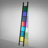 Stephen Dean, Black Ladder #13, 2006, dichroic glass, lacquered aluminum