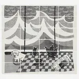 David Hockney, Breakfast with Stanley in Malibu, 1989, Xerox copy of facsimile drawing in 24 parts