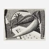David Hockney, Rocks on the Road in Landscape, 1989, fax print of a facsimile drawing