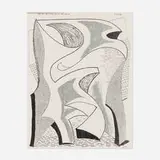 David Hockney, Abstract over Water, 1989, fax print of a facsimile drawing