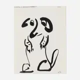 David Hockney, Stanley Sitting Up, 1989, fax print of a facsimile drawing
