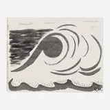 David Hockney, Four Clouds Over Sea, 1989, fax print of a facsimile drawing
