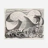 David Hockney, Views of the Sea, 1989, fax print of a facsimile drawing