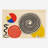 La Poire, le fromage, et le serpent (from The Bicentennial Tapestries series) by Alexander Calder, 1975, hand-woven wool tapestry, sold Oct 2023