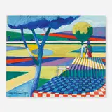 Roland Petersen, 73 Checkers in a Blue Shadow