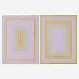 Richard Anuszkiewicz, Lilac Warm and Lilac Cool (diptych), 1973, acrylic on panel