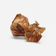 John Chamberlain, Untitled, 1969, brown paper bag, stones, resin, ink