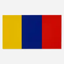 James Hayward, Automatic Painting Yellow/Blue/Red, 1980-81, acrylic on canvas over board
