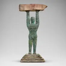 Boaz Vaadia, Shimshon, 1998, patinated bronze, bluestone and boulder