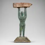 Boaz Vaadia, Shimshon, 1998, patinated bronze, bluestone and boulder