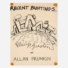 Untitled (Recent Paintings at Allan Frumkin) by Philip Guston, 1978, ink on paper, sold May 2025