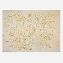 Georg Herold, Untitled, 1990, caviar, acrylic, lacquer, felt pen and pencil on canvas