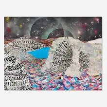 Hilary Pecis, Untitled #32, 2008, mixed media, acrylic, ink and paper collage on panel