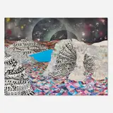 Hilary Pecis, Untitled #32, 2008, mixed media, acrylic, ink and paper collage on panel