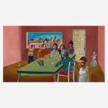 Noel Rockmore, Beatnik Composition No. 1, 1960, oil on Masonite