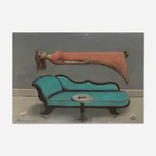 Gertrude Abercrombie, Floating Lady, 1958, oil on Masonite