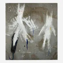 Harmony Korine, Little Shawshank, 2014, ink, house paint, and oil on safety blanket