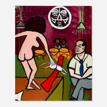 Cassi Namoda, Suspicious Talk, 2018, acrylic on canvas