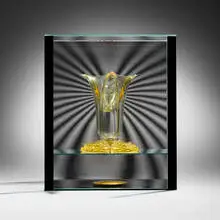 Sydney Cash, Slumped Piece, 1992, slumped glass, plate glass, metal wire