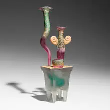 José Chardiet, El Mar Still Life, 1999, hot-sculpted, cast, and sandblasted glass, gold leaf