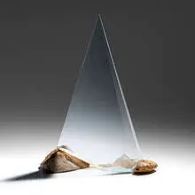 Kreg Kallenberger, Quiet Mountain, 1993, cut, ground, and polished optical crystal, stones